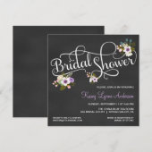 Floral Chalkboard Bridal Shower Invitations Kaart (Voorkant / Achterkant)