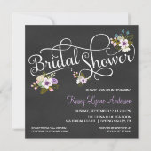 Floral Chalkboard Bridal Shower Invitations Kaart (Voorkant)