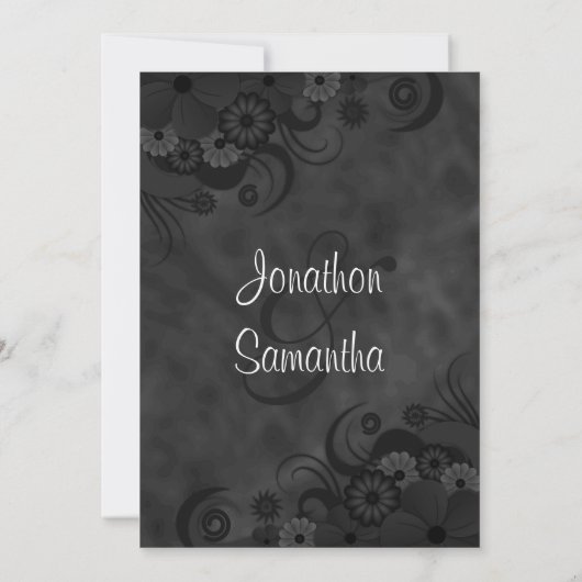 Floral Chalkboard bruiloft repetitie diner uitnodi Kaart (Achterkant)