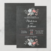  Floral Chalkboard bruiloft uitnodigingen (Voorkant / Achterkant)