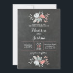 Floral Chalkboard bruiloft uitnodigingen<br><div class="desc">Mooie,  chique bloemenkrijtbord bruiloft uitnodigingen voor uw speciale dag! Als u de kleuren van het lettertype en het lettertype wilt wijzigen,  klikt u op de knop "Aanpassen" onder het afbeelding van het product.</div>