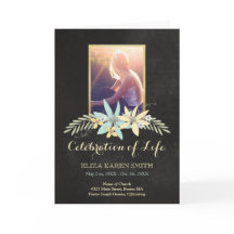 Floral Chalkboard Celebration of Life Programma