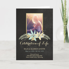 Floral Chalkboard Celebration of Life Programma