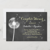 Floral Chalkboard Couple's Shower Invite (geel) Kaart (Voorkant)
