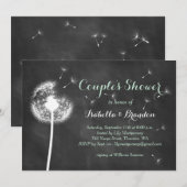 Floral Chalkboard Couple's Shower Invite (munt) Kaart (Voorkant / Achterkant)