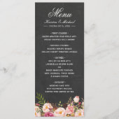 Floral Chalkboard Easy Edit Wedding Menu (Voorkant)