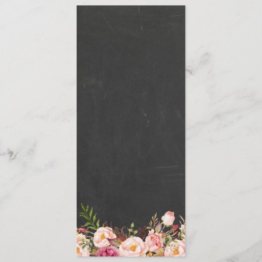 Floral Chalkboard Easy Edit Wedding Menu (Achterkant)