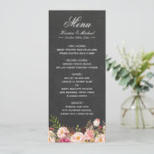 Floral Chalkboard Easy Edit Wedding Menu (Staand voorkant)