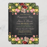 Floral Chalkboard Engagement Party Kaart<br><div class="desc">Floral Chalkboard Engagement Party of Shower Invitations. Deze uitnodigingen kunnen gepersonaliseerd worden voor je speciale gelegenheid en maken de perfecte aankondiging voor elke bruiloft,  vrijgezellenfeest,  verlofpartij,  verjaardagsfeest en nog veel meer.</div>