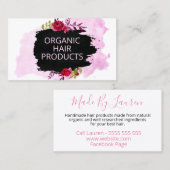 Floral Chalkboard Handmade Natural Hair Products Visitekaartje (Voorkant / Achterkant)