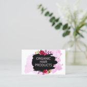Floral Chalkboard Handmade Natural Hair Products Visitekaartje (Staand voorkant)