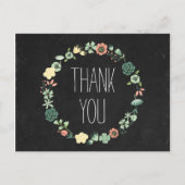 Floral Chalkboard Hartelijk dank Briefkaart (Voorkant)