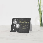 Floral Chalkboard Hartelijk dank (geel) Bedankkaart (Voorkant)
