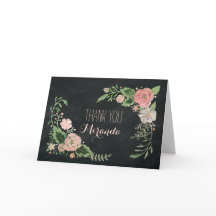 Floral Chalkboard Kaart