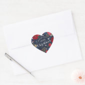 Floral Chalkboard Kerstmis | Hart-Sticker Hart Sticker (Envelop)