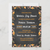 Floral Chalkboard Moederdag Brunch Kaart (Voorkant)