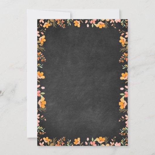 Floral Chalkboard Moederdag Brunch Kaart (Achterkant)