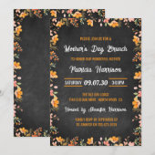 Floral Chalkboard Moederdag Brunch Kaart (Voorkant / Achterkant)