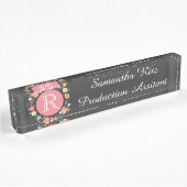 Floral Chalkboard Naambordje