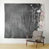 Floral Chalkboard Photo Booth Achtergrond Wandkleed (In Situ (horizontaal))