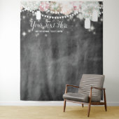 Floral Chalkboard Photo Booth Achtergrond Wandkleed (In situ)