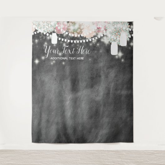 Floral Chalkboard Photo Booth Achtergrond Wandkleed (Voorkant)