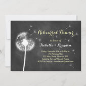 Floral Chalkboard repesal Dinner Invite (geel) Kaart (Voorkant)