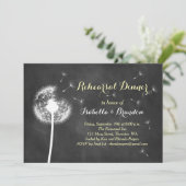 Floral Chalkboard repesal Dinner Invite (geel) Kaart (Staand voorkant)