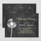 Floral Chalkboard repesal Dinner Invite (geel) Kaart (Voorkant / Achterkant)