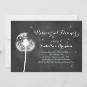 Floral Chalkboard repesal Dinner Invite (mint) Kaart (Voorkant)