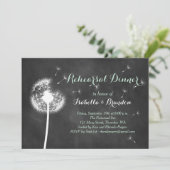 Floral Chalkboard repesal Dinner Invite (mint) Kaart (Staand voorkant)