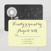 Floral Chalkboard RSVP (geel) (Voorkant / Achterkant)