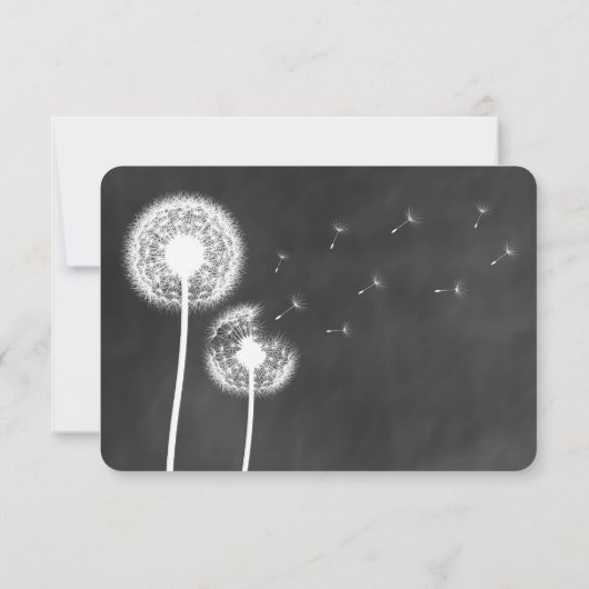 Floral Chalkboard RSVP (geel) (Achterkant)