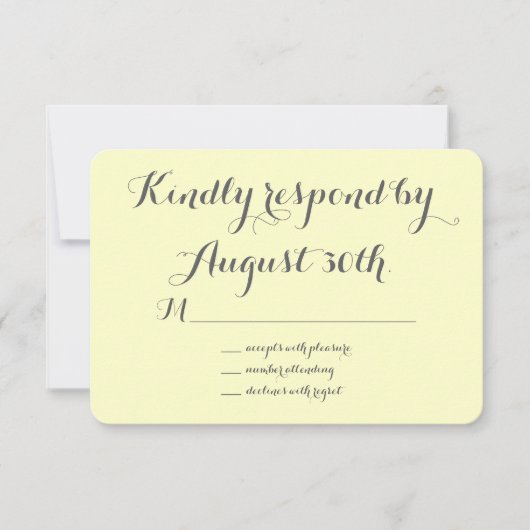 Floral Chalkboard RSVP (geel) Kaartje (Voorkant)