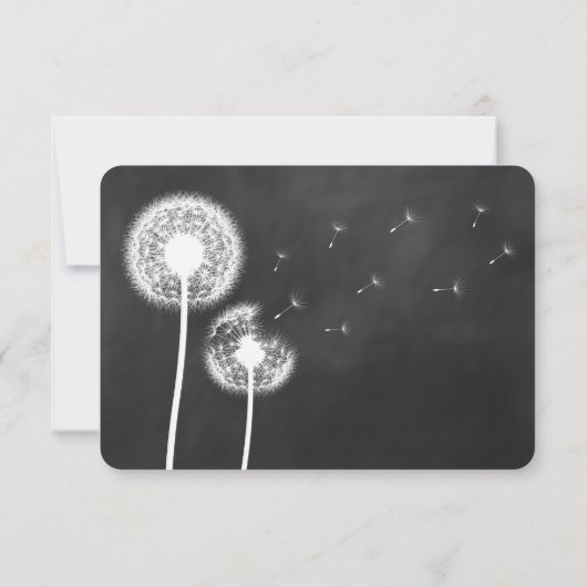 Floral Chalkboard RSVP (mint) (Achterkant)