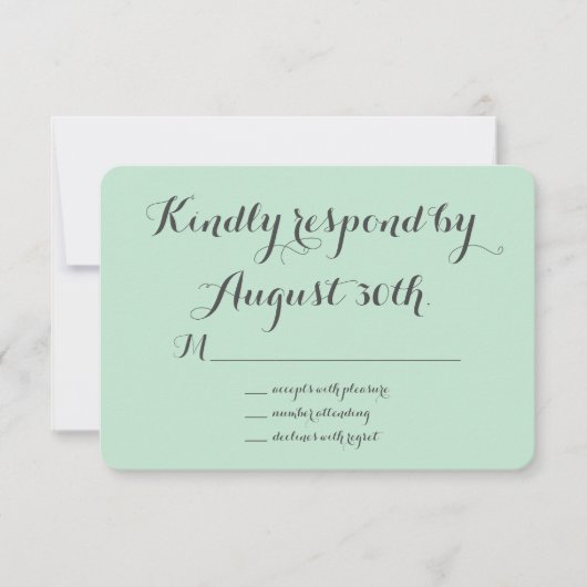 Floral Chalkboard RSVP (mint) (Voorkant)