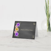 Floral Chalkboard Rustic Wedding Kaart (Voorkant)