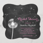 Floral Chalkboard Vrijgezellenfeest Invite (roze) Kaart (Voorkant / Achterkant)