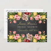 Floral Chalkboard Vrijgezellenfeest Recept Kaarten (Voorkant / Achterkant)