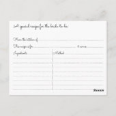 Floral Chalkboard Vrijgezellenfeest Recept Kaarten (Achterkant)