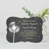 Floral Chalkboard Wedding Invitation (geel) Kaart (Staand voorkant)
