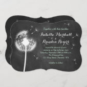 Floral Chalkboard Wedding Invitation (Munt) Kaart (Voorkant / Achterkant)