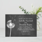 Floral Chalkboard Wedding Invite (wit) Kaart (Staand voorkant)