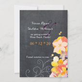 Floral Chalkboard Wedding Photo Save the Date Kaart (Achterkant)