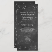 Floral Chalkboard Wedding Programma Programmakaart (Voorkant / Achterkant)