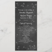 Floral Chalkboard Wedding Programma Programmakaart (Voorkant)