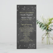 Floral Chalkboard Wedding Programme (geel) Programmakaart (Staand voorkant)