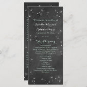 Floral Chalkboard Wedding Programme (mint) Programmakaart (Voorkant / Achterkant)