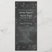Floral Chalkboard Wedding Programme (mint) Programmakaart (Voorkant)
