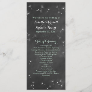 Floral Chalkboard Wedding Programme (mint) Programmakaart